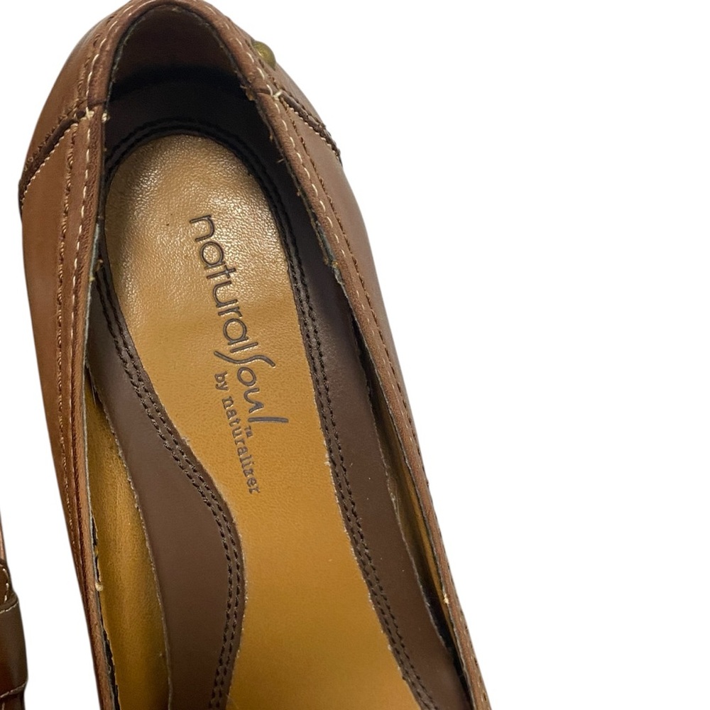 Natural Soles Brown Leather Buckled Pumps Heels - Great Condition - Size 8.5 - Picture 8 of 9